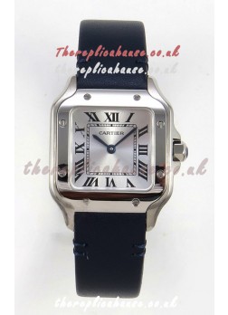 Cartier Santos Swiss Quartz 27MM Steel Leather Strap Super Clone Watch
