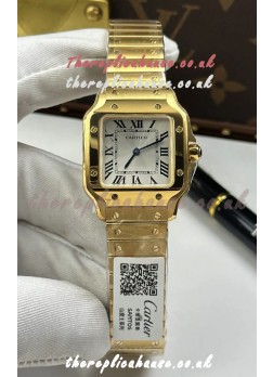 Cartier Santos Swiss Quartz 27MM Yellow Gold Super Clone Watch 