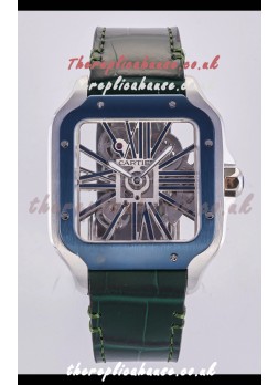 Santos De Cartier Super Clone Watch in Skeleton Dial Two Tone Case