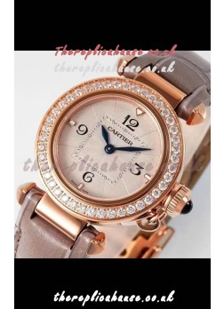 Pasha De Cartier Rose Gold Casing Watch 30MM Super Clone Watch 