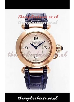 Pasha De Cartier Rose Gold Casing Watch 30MM Super Clone Watch 