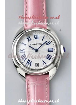 Cle De Cartier 40MM Automatic Super Clone Watch Pink Strap