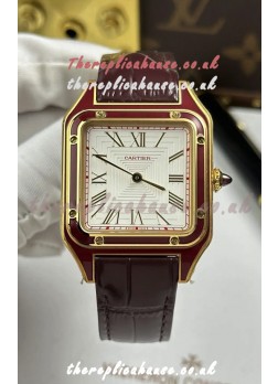Santos Dumont 31MM Yellow Gold White Dial Super Clone Watch 