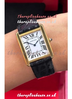 Cartier Tank Solo 27mm Yellow Gold Swiss Quartz Super Clone Watch 