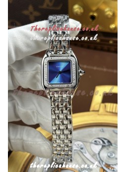 Cartier Panthere 22MM Steel Casing in Blue Dial Super Clone Watch 