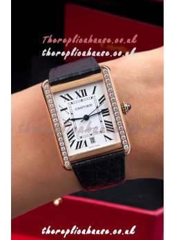 Cartier Tank Solo Swiss Automatic 31MM Rose Gold Diamonds Super Clone Watch 