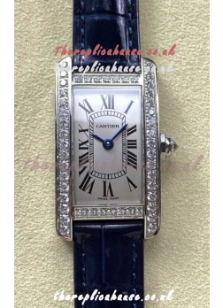 Cartier Tank Americaine Swiss Quartz 19mm Steel Casing Swiss Replica Watch 