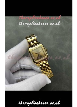 PANTHERE de Cartier 27MM Gold Diamonds Dial Super Clone Watch 