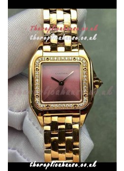 PANTHERE de Cartier 22MM Red Dial Diamonds Super Clone Watch 