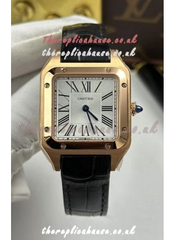 Cartier Santos Dumont in Rose Gold Casing 27MM Super Clone Watch 
