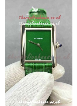 Cartier Tank Louis 25MM Swiss Quartz Green Dial Watch 