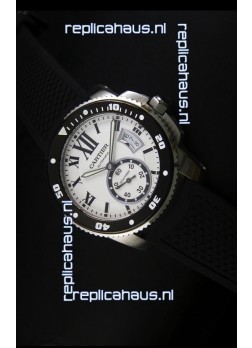 Calibre De Cartier Watch 42MM White Dial Steel Case - 1:1 Mirror Replica Watch