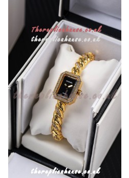 Chanel Premiere Galon Gold Diamonds Swiss Quartz Watch  