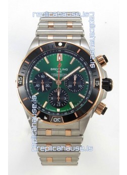 Breitling Chronomat Super Clone B01 42 Edition Swiss Two Tone Green Dial Watch 
