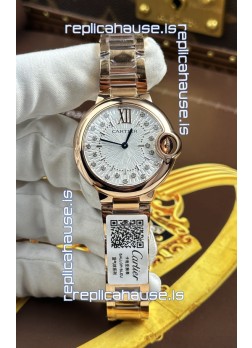 Ballon De Cartier Swiss Quartz 1:1 Mirror Quality 33MM in Rose Gold 