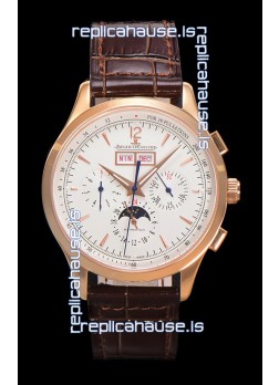 Jaeger LeCoultre Master Control Chronograph Calendar Rose Gold Swiss Replica Watch 