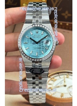 Rolex Land-Dweller 127336 Ice Blue Honeycomb 40MM Swiss Replica Watch 