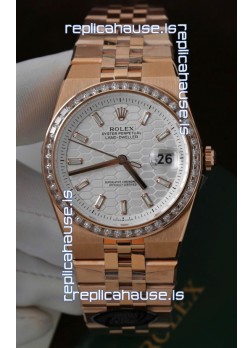 Rolex Land-Dweller 127335 Steel Honeycomb Rose Gold 40MM Swiss Replica Watch 