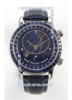 Patek Philippe Grand Complications 6102 Blue Dial Blue Diamonds Swiss Replica Watch 