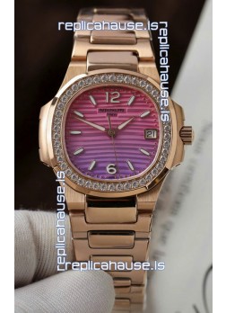 Patek Philippe 7010G Gradient Purple and Pink Dial Swiss Quartz Replica Watch