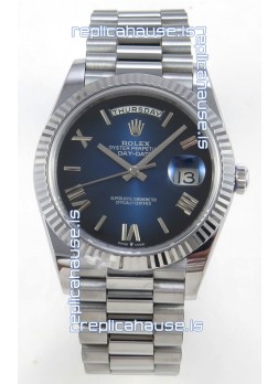 Rolex Day Date Super Clone Blue Roman Dial 40MM 220 Grams Swiss Replica watch 
