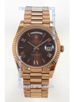Rolex Day Date Super Clone Brown Dial 40MM 220 Grams Swiss Replica watch 