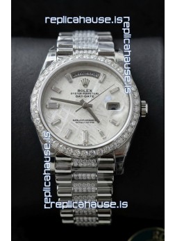 Rolex Day Date Presidential Stainless Steel Meteorite Dial Watch 40MM - 1:1 Mirror Quality
