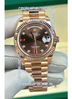 Rolex Day Date Presidential 18K Rose Gold Watch 40MM - Brown Dial 1:1 Mirror Quality