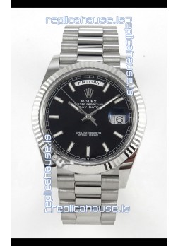 Rolex Day Date Super Clone Black Dial 40MM 210 Grams Swiss Replica watch 