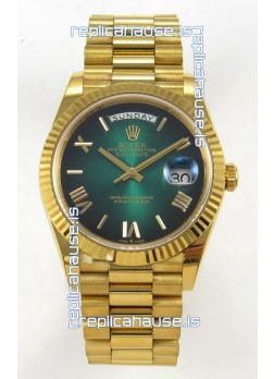 Rolex Day Date Super Clone Ombre Green Dial 40MM 220 Grams Swiss Replica watch 