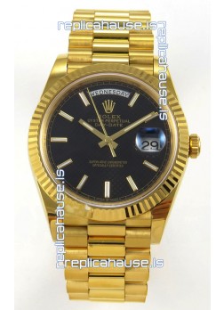 Rolex Day Date Super Clone Black Honey-Comb Dial 40MM 220 Grams Swiss Replica watch 