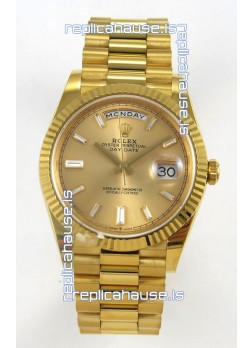 Rolex Day Date Super Clone Gold Dial 40MM 220 Grams Swiss Replica watch 