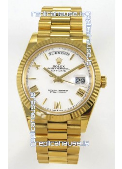 Rolex Day Date Super Clone White Dial 40MM 220 Grams Swiss Replica watch 