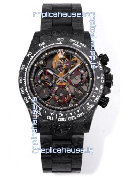 Rolex Daytona Blaken Black Carbon 1:1 Swiss Mirror Replica Skeleton Dial Cal.4130 Movement