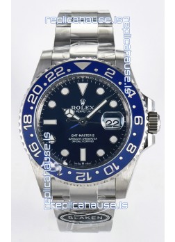 Rolex GMT Masters II Super Clone 126716 "Blaken" 904L Steel Blue Dial Watch  