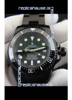 Rolex Sea Dweller Japanese Movement Replica Watch Green Dial 44MM