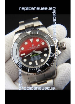 Rolex Sea Dweller Japanese Movement Replica Watch Red Dial 44MM