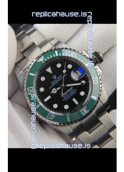 Rolex Submariner Japanese Replica Watch 904L Steel Black Dial Green Ceramic Bezel 