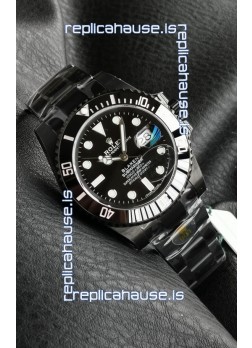 Rolex Submariner Blaken DLC Coated Swiss Replica Watch in Black Dial 