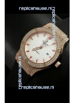 Hublot Big Bang Classic Fusion Swiss Watch in Diamonds Embedded Case