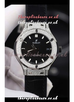 Hublot Classic Fusion Diamonds Steel Black Dial 38MM Super Clone Watch 