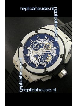 Hublot Big Bang King Power Skeleton Swiss Watch in Brushed Steel