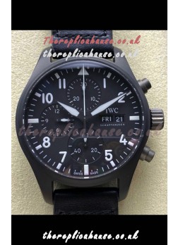 IWC PILOT'S Chronograph Ceramic Black Dial Super Clone Watch 