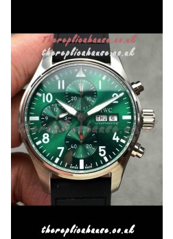 IWC PILOT'S Chronograph Green Dial Rubber Strap Super Clone Watch 