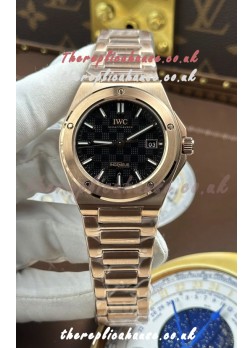 IWC Ingenieur Rose Gold Black Dial Super Clone Watch 
