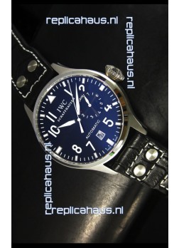 IWC Big Pilot Swiss Replica Steel Watch in Black Dial - Updated Case Version