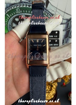 Jaeger-LeCoultre Reverso Tribute Duoface Rose Gold Blue & Steel Dial Super Clone Watch 