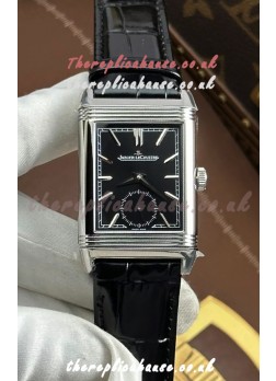 Jaeger LeCoultre Reverso Tribute Duoface Black/Steel Dial Super Clone Watch 