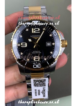 Longines HydroConquest Black Dial Two Tone Super Clone Watch 