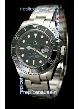 Rolex Submariner Watch with Glidelock Clasp Green Bezel/Dial